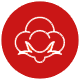 Small circle icon with a cotton plant inside Small circle icon with a cotton plant inside