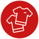 Small circle icon with multiple shirts inside Small circle icon with multiple shirts inside