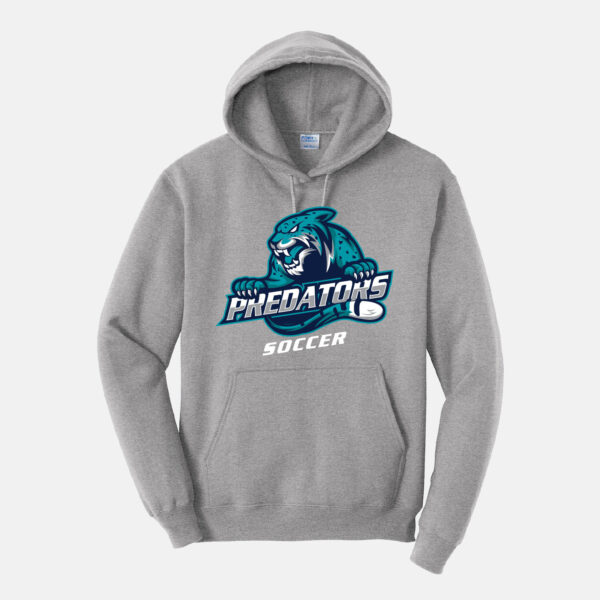 Predators Soccer Hoodie | View: Front | Color: Heather Gray
