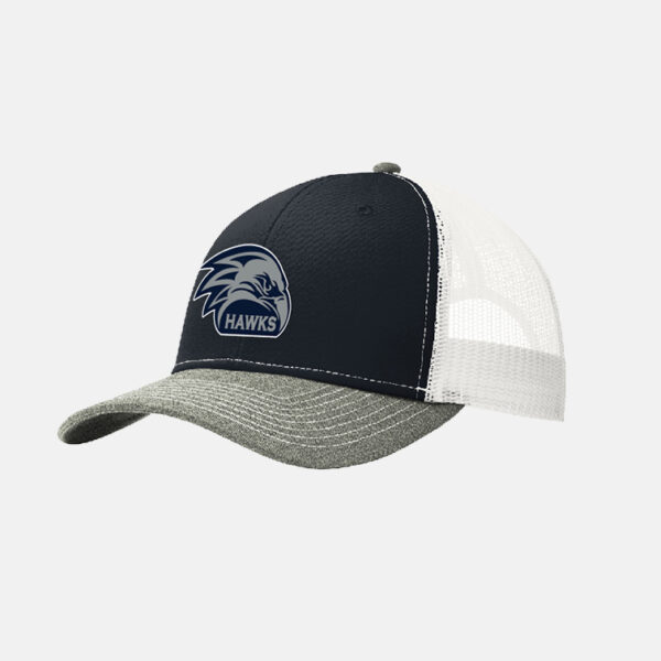 River Ridge High School Football Snapback Hat | View: Front | Color: Navy/White/Gray