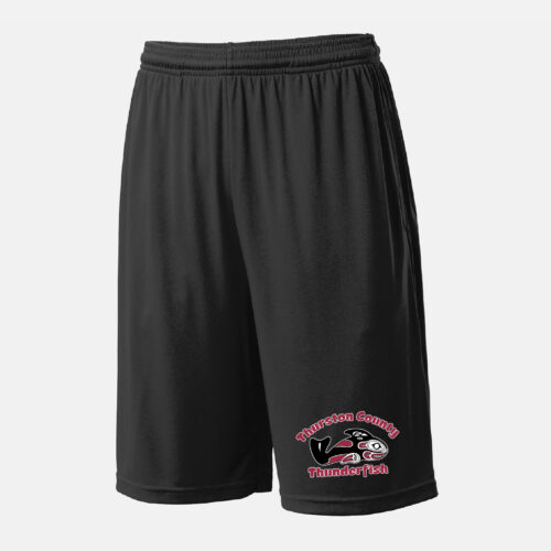 Thurston County Thunderfish Dri-Fit Shorts | View: Front | Color: Black
