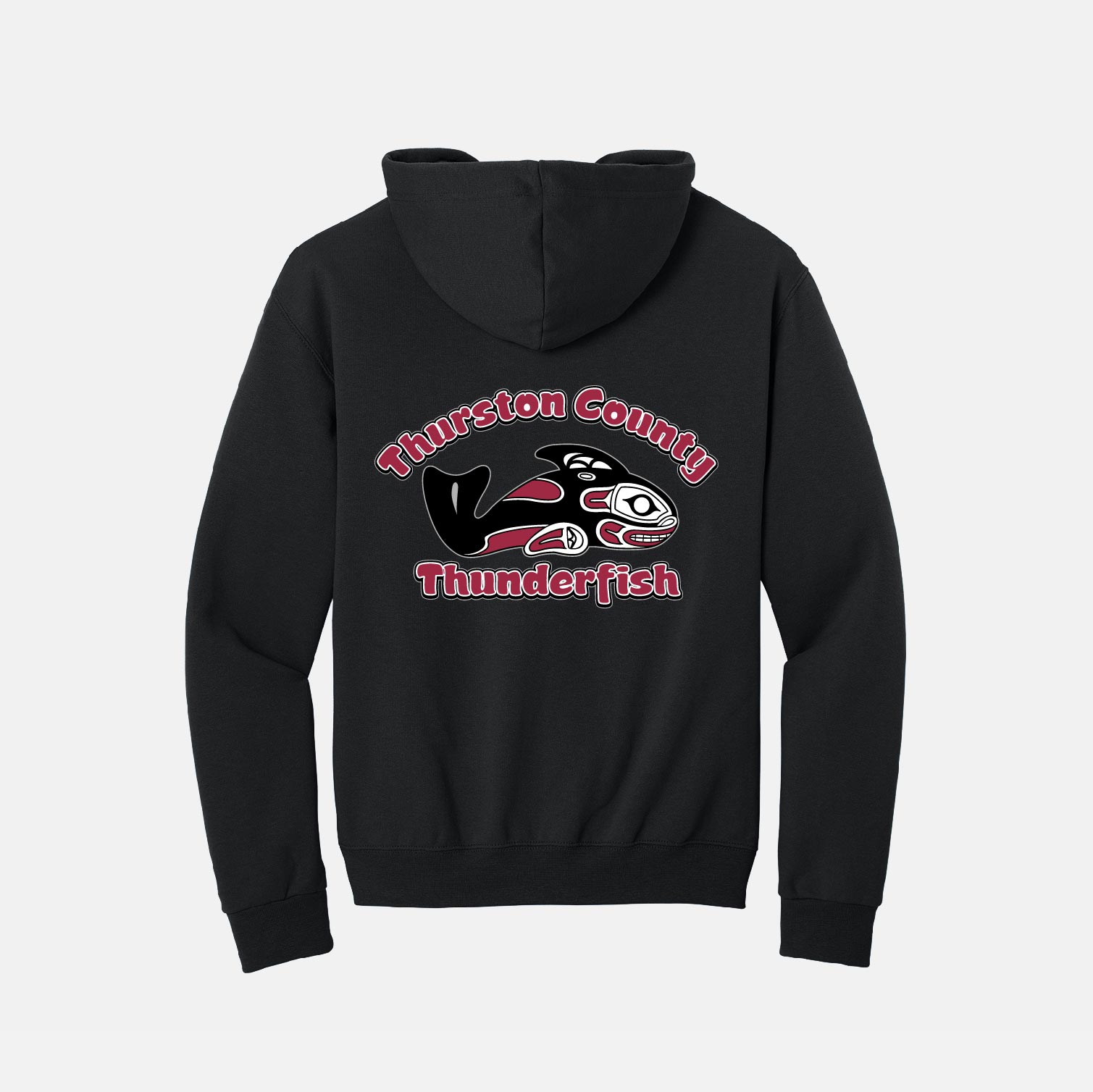 Thurston County Thunderfish Full-Zip Hoodie | View: Rear | Color: Black