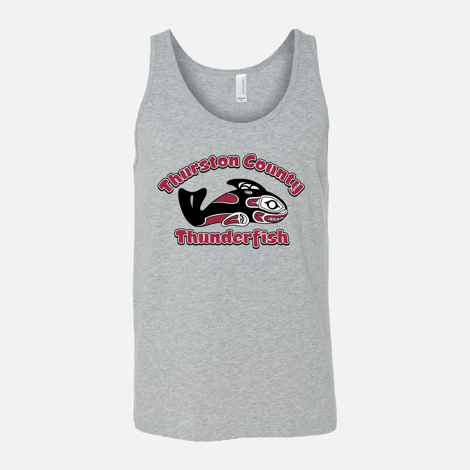 Thurston County Thunderfish Tank | View: Front | Color: Heather Gray