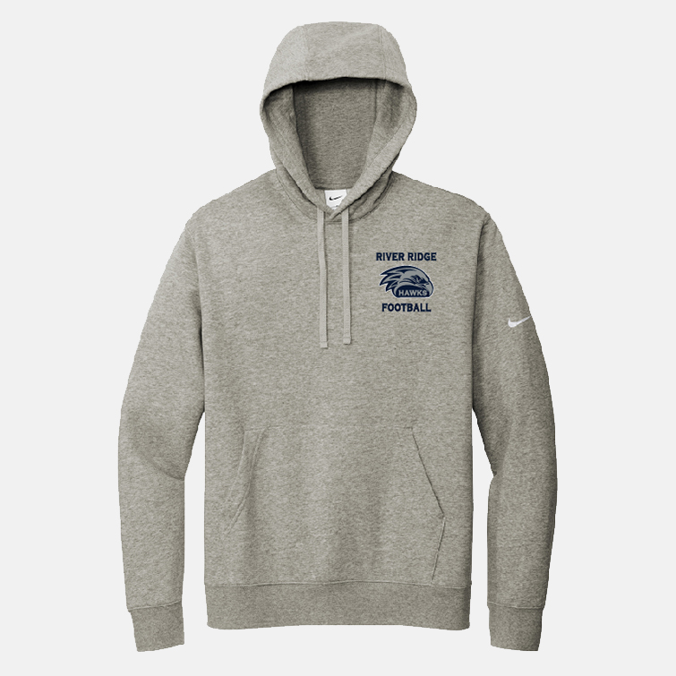 River Ridge High School Football Nike Hoodie | View: Front | Color: Gray