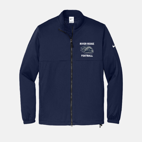 River Ridge High School Football Nike Full Zip Jacket | View: Front | Color: Navy