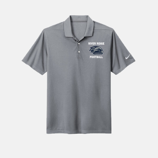 River Ridge High School Football Dri-Fit Polo | View: Front | Color: Gray