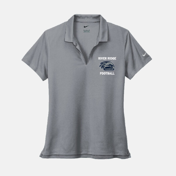 River Ridge High School Football Women's Dri-Fit Polo | View: Front | Color: Gray