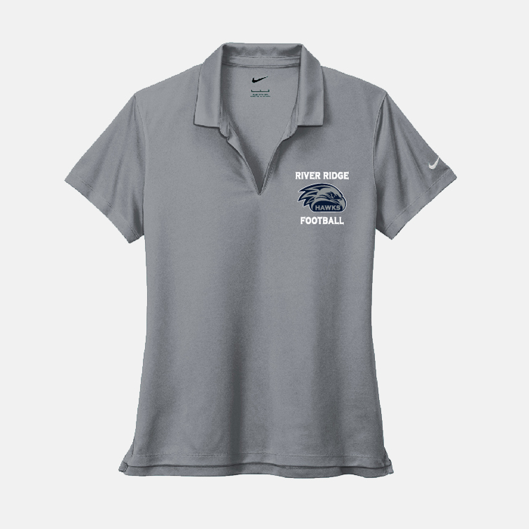 River Ridge High School Football Women's Dri-Fit Polo | View: Front | Color: Gray
