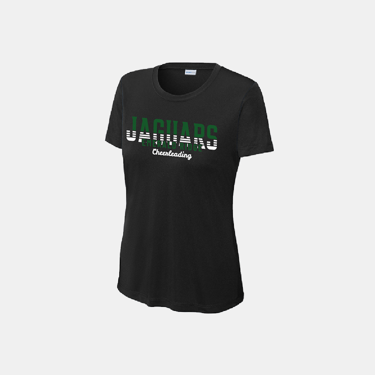 Emerald Ridge High School Cheer Women's Dri-Fit Shirt | View: Front | Color: Black