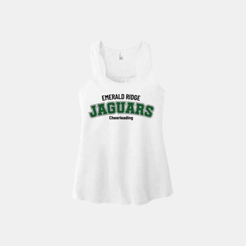 Emerald Ridge High School Cheer Women's Racerback Tank | View: Front | Color: White