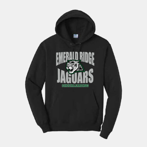 Emerald Ridge High School Cheer Hoodie | View: Front | Color: Black