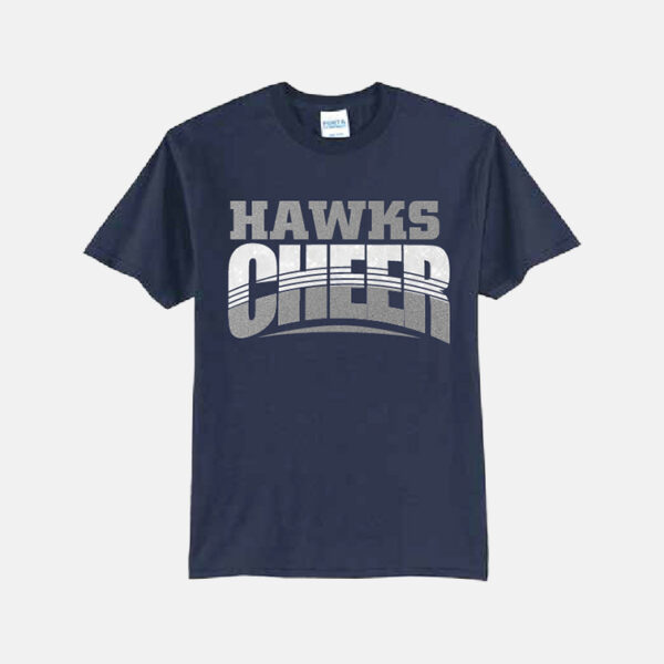 TCYFL Hawks Cheer Hawks Shirt | View: Front | Color: Navy