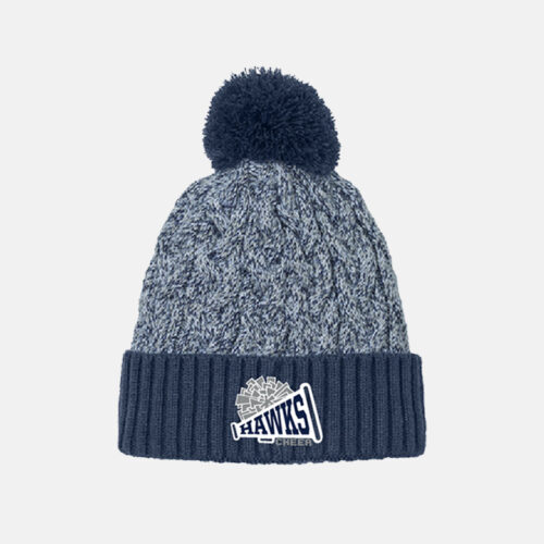 TCYFL Hawks Cheer Pom Beanie | View: Front | Color: Navy