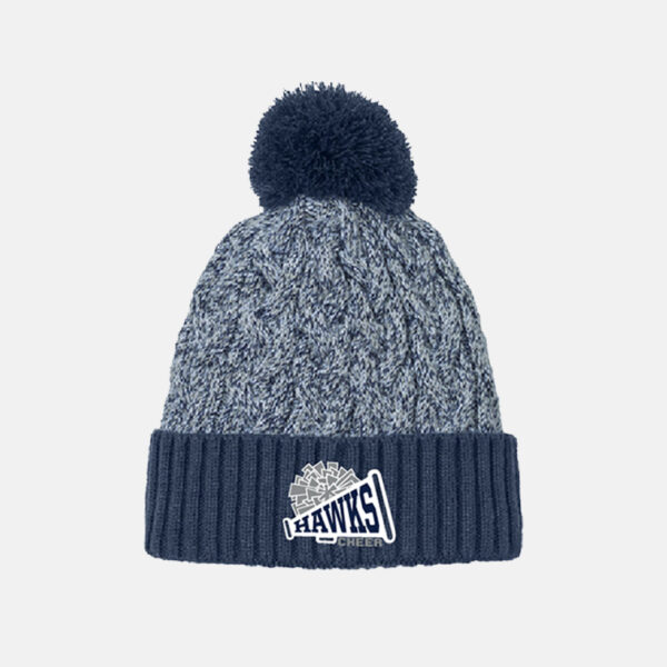 TCYFL Hawks Cheer Pom Beanie | View: Front | Color: Navy