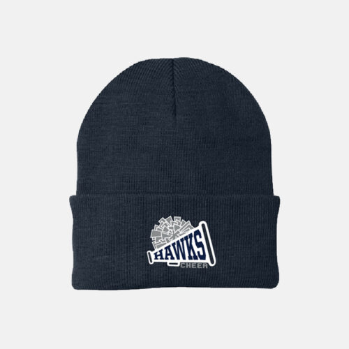 TCYFL Hawks Cheer Pom Brim Beanie | View: Front | Color: Navy