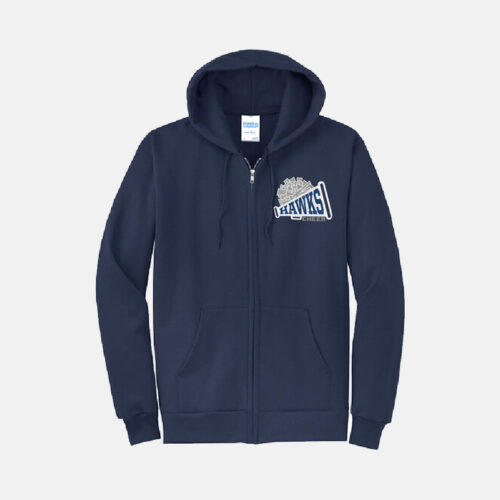TCYFL Hawks Cheer Pom Full Zip Hoodie | View: Front | Color: Navy
