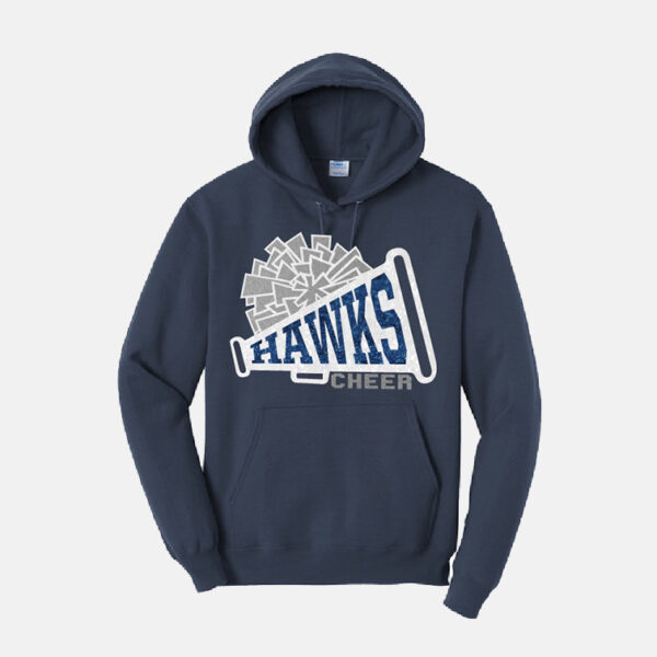 TCYFL Hawks Cheer Pom Hoodie | View: Front | Color: Navy