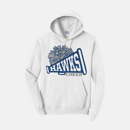 TCYFL Hawks Cheer Pom Hoodie | View: Front | Color: White