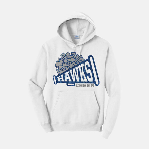 TCYFL Hawks Cheer Pom Hoodie | View: Front | Color: White