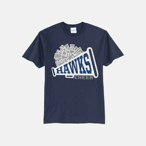 TCYFL Hawks Cheer Pom Shirt | View: Front | Color: Navy
