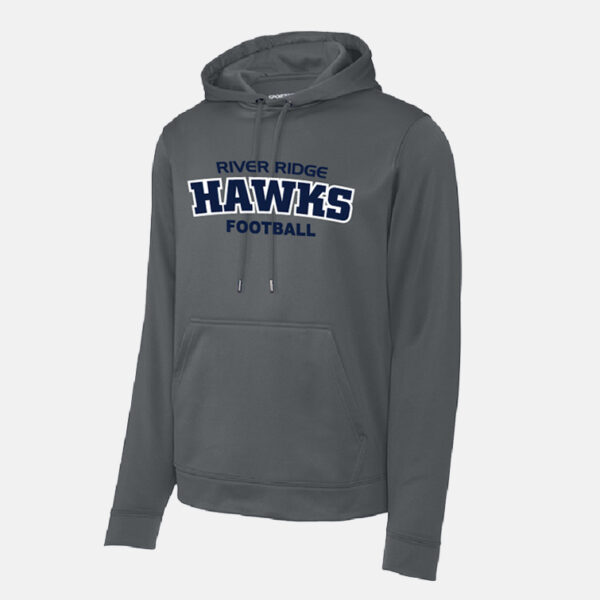 TCYFL Hawks Football Bold Dri-Fit Hoodie | View: Front | Color: Smoke Gray
