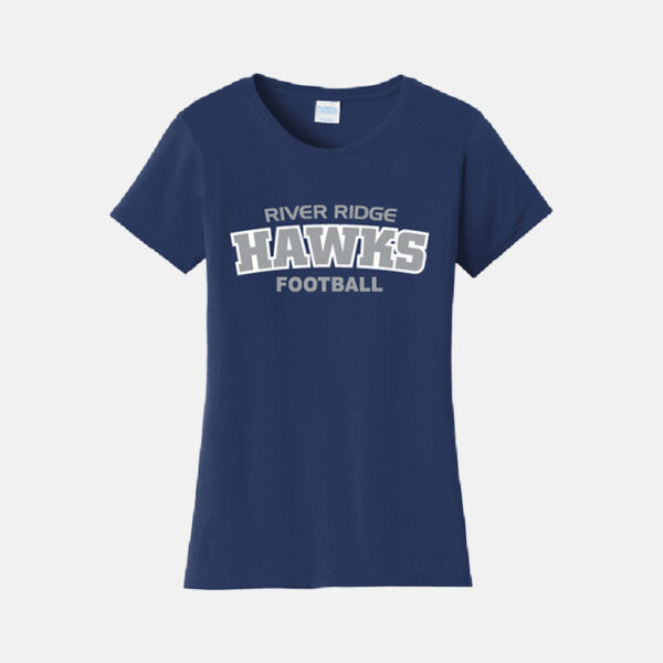 TCYFL Hawks Football Bold Women's Shirt | View: Front | Color: Navy