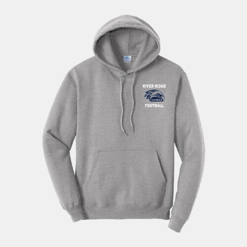 River Ridge High School Football Hoodie | View: Front | Color: Heather Gray