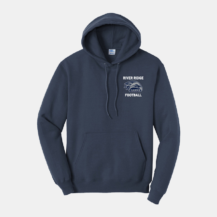 River Ridge High School Football Hoodie | View: Front | Color: Navy