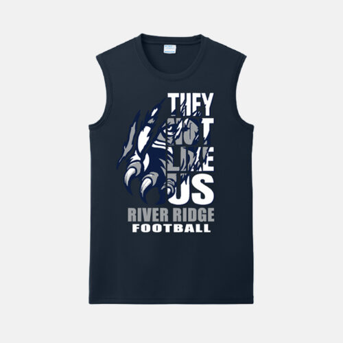 TCYFL Hawks Football Not Like Us Dri-Fit Muscle Tank | View: Front | Color: Navy
