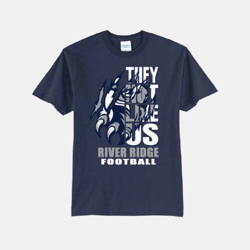 TCYFL Hawks Football Not Like Us Shirt | View: Front | Color: Navy