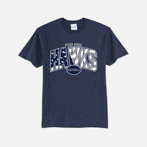 TCYFL Hawks Football Stars and Stripes Shirt | View: Front | Color: Navy