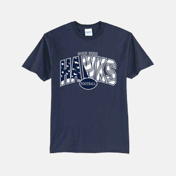 TCYFL Hawks Football Stars and Stripes Shirt | View: Front | Color: Navy