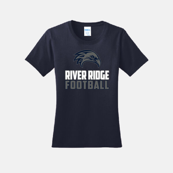 River Ridge High School Football Women's Shirt | View: Front | Color: Navy