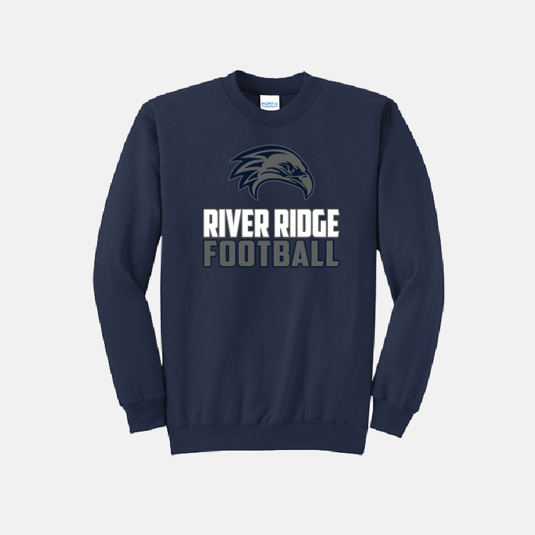 River Ridge High School Football Women's Crewneck Sweatshirt | View: Front | Color: Navy