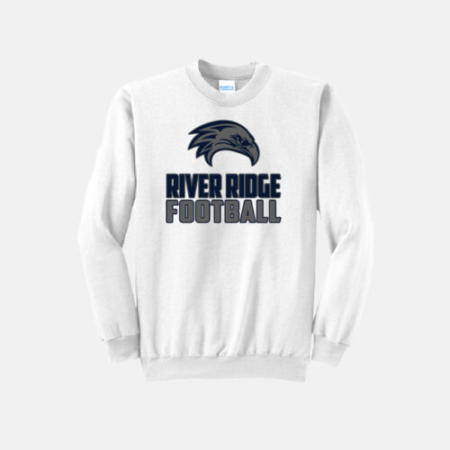 River Ridge High School Football Women's Crewneck Sweatshirt | View: Front | Color: White