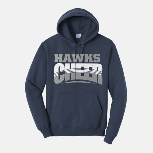 TCYFL Hawks Cheer Hawks Hoodie | View: Front | Color: Navy