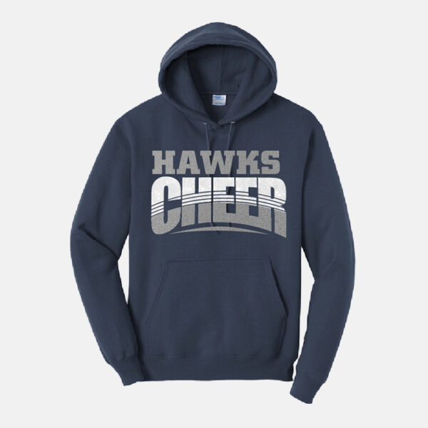 TCYFL Hawks Cheer Hawks Hoodie | View: Front | Color: Navy