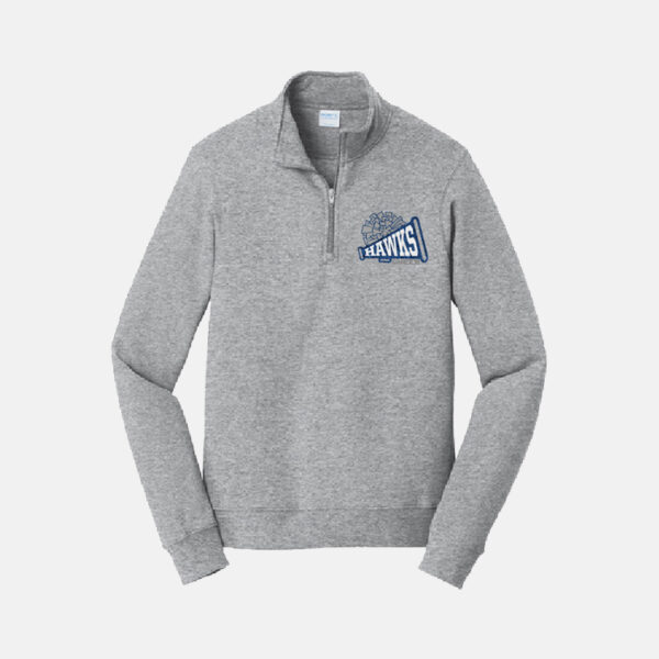 TCYFL Hawks Cheer 1/4 Zip Pullover Sweatshirt | View: Front | Color: Heather Gray