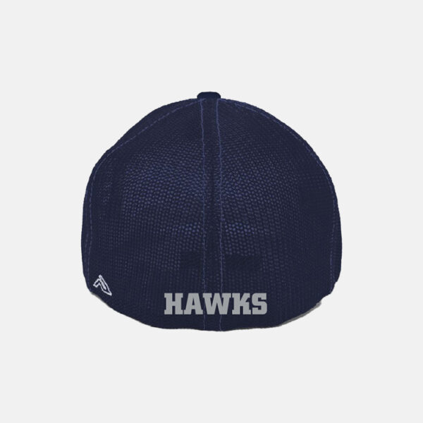 TCYFL Hawks Football Flexfit Hat | View: Back | Color: White/Navy