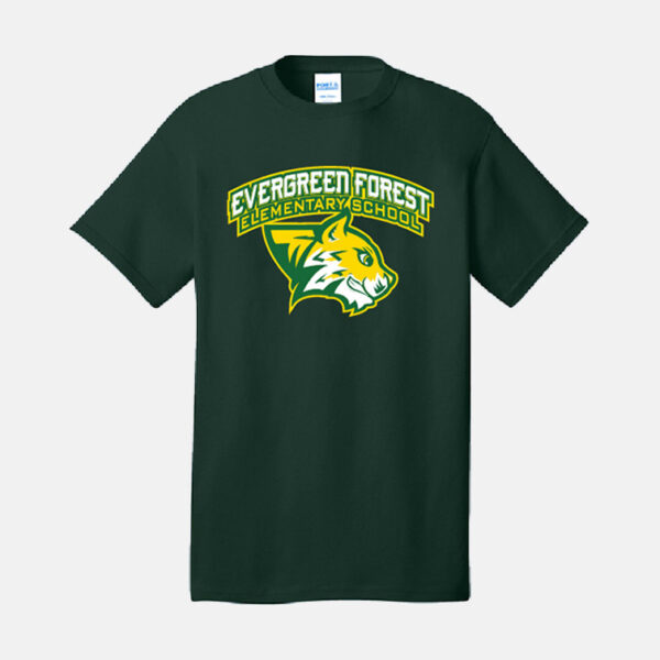 Evergreen Forest Elementary Shirt | View: Front | Color: Forest Green