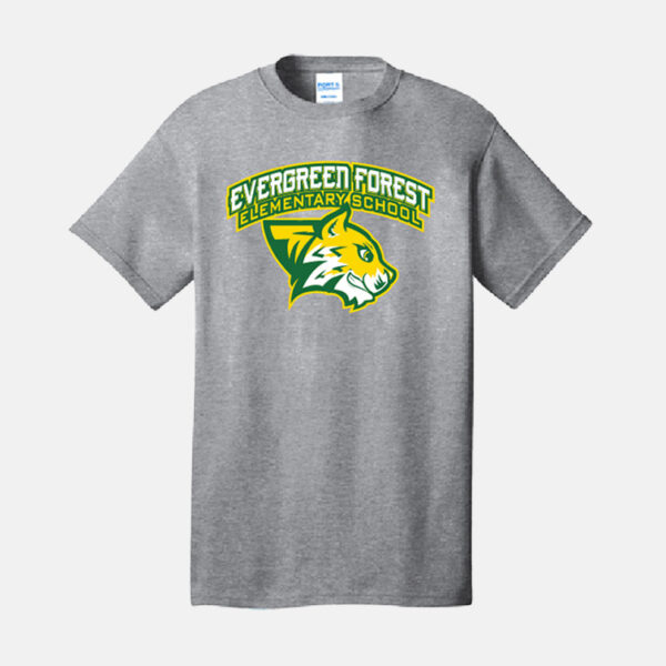 Evergreen Forest Elementary Shirt | View: Front | Color: Heather Gray