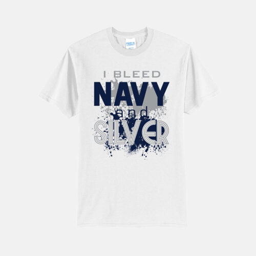 River Ridge I Bleed Navy and Silver Shirt | View: Front | Color: White