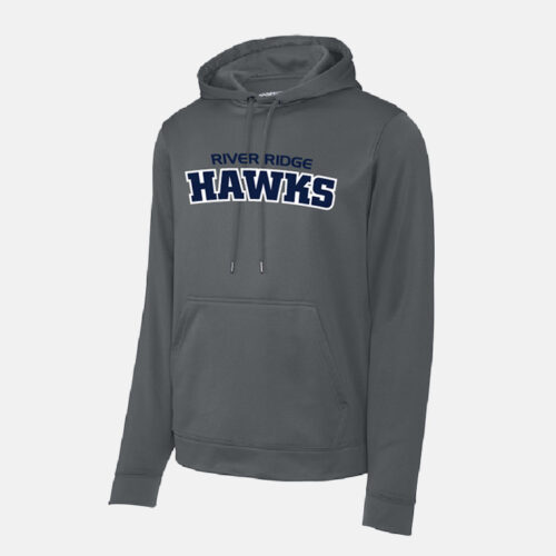 River Ridge Hawks Bold Dri-Fit Hoodie | View: Front | Color: Smoke Gray