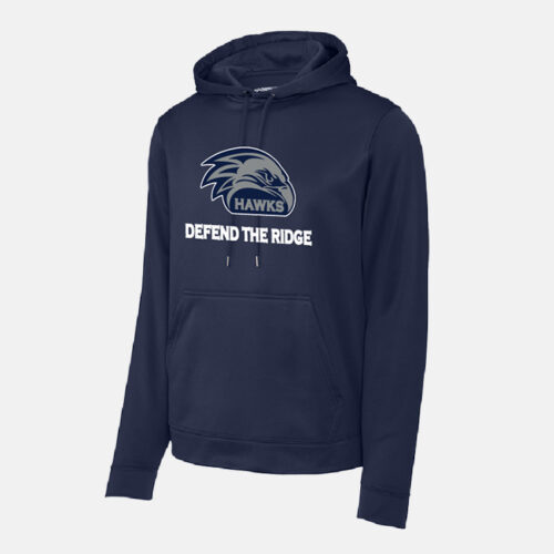 TCYFL Hawks Coach Defend the Ridge Dri-Fit Hoodie | View: Front | Color: Navy