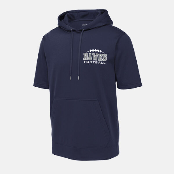 TCYFL Hawks Coach Short Sleeve Hoodie | View: Front | Color: Navy