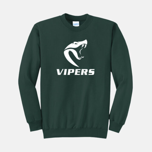 Vipers Soccer Crewneck Sweatshirt | View: Front | Color: Forest Green