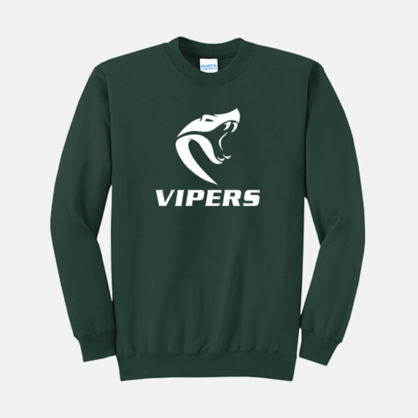 Vipers Soccer Crewneck Sweatshirt | View: Front | Color: Forest Green