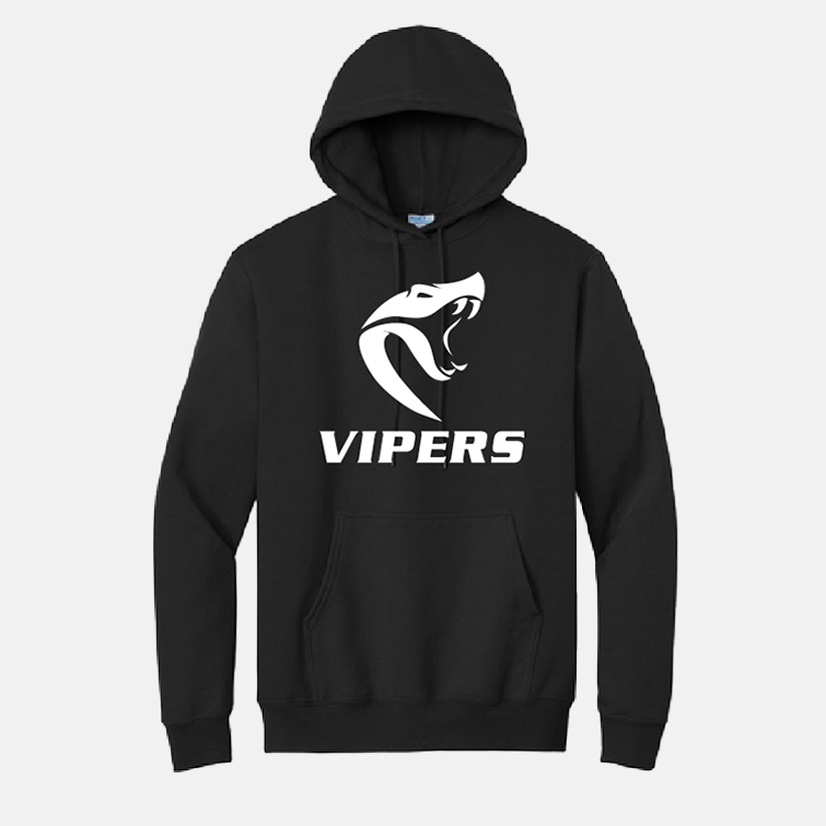 Vipers Soccer Hoodie | View: Front | Color: Black