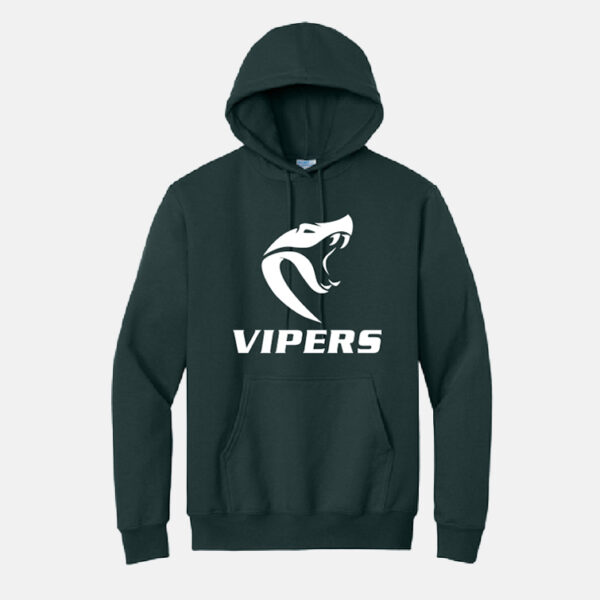 Vipers Soccer Hoodie | View: Front | Color: Forest Green