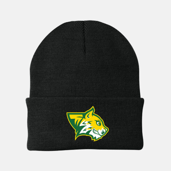 Evergreen Forest Elementary Brim Beanie | View: Front | Color: Black